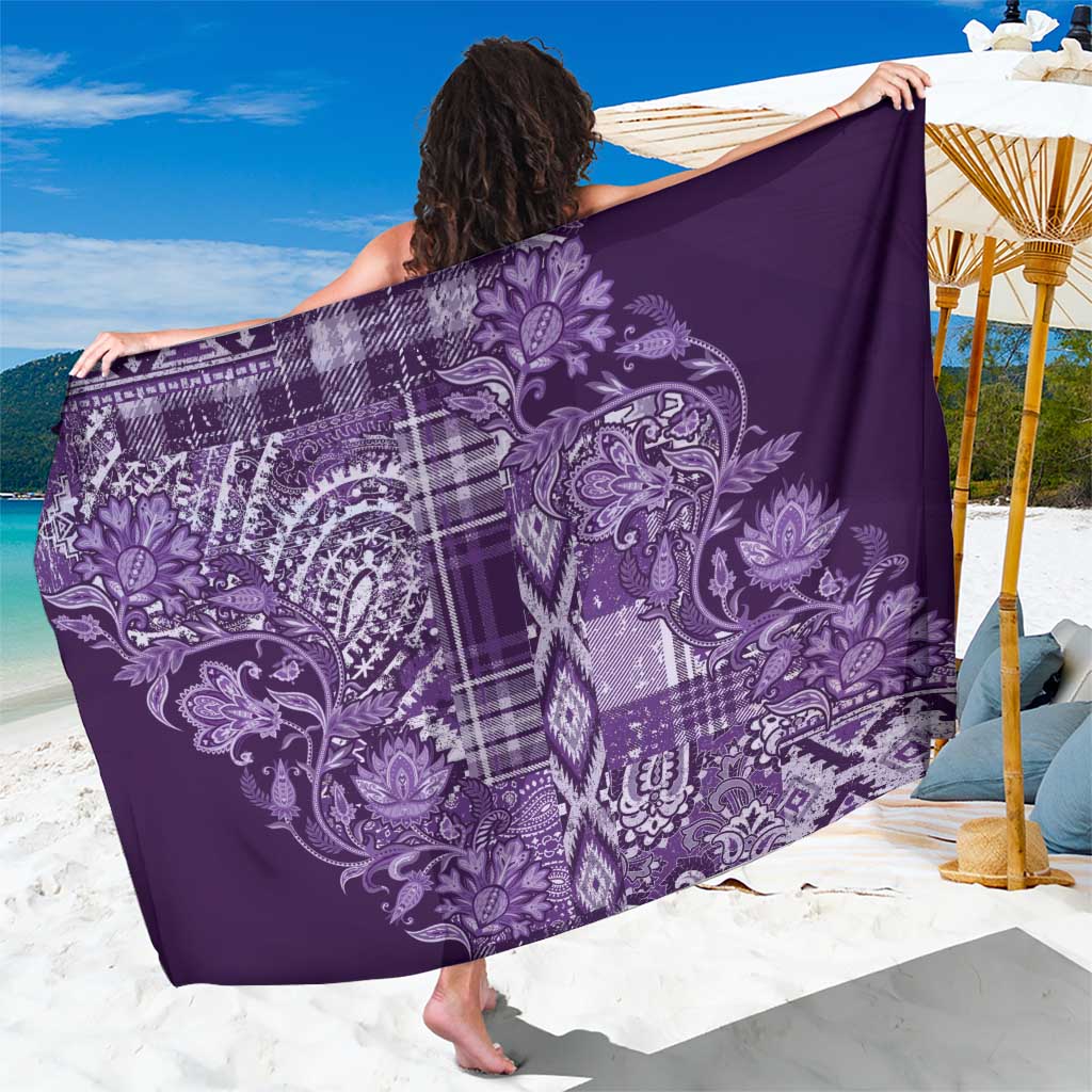 Africa Floral mix Maasai Shuka Sarong Purple Moitf - Wonder Print Shop