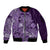 Africa Floral mix Maasai Shuka Sleeve Zip Bomber Jacket Purple Moitf - Wonder Print Shop