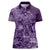 Africa Floral mix Maasai Shuka Women Polo Shirt Purple Moitf - Wonder Print Shop