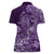 Africa Floral mix Maasai Shuka Women Polo Shirt Purple Moitf - Wonder Print Shop