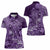 Africa Floral mix Maasai Shuka Women Polo Shirt Purple Moitf - Wonder Print Shop