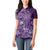 Africa Floral mix Maasai Shuka Women Polo Shirt Purple Moitf - Wonder Print Shop