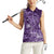 Africa Floral mix Maasai Shuka Women Sleeveless Polo Shirt Purple Moitf - Wonder Print Shop