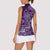 Africa Floral mix Maasai Shuka Women Sleeveless Polo Shirt Purple Moitf - Wonder Print Shop