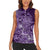 Africa Floral mix Maasai Shuka Women Sleeveless Polo Shirt Purple Moitf - Wonder Print Shop