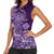 Africa Floral mix Maasai Shuka Women Sleeveless Polo Shirt Purple Moitf - Wonder Print Shop