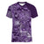 Africa Floral mix Maasai Shuka Women V-Neck T-Shirt Purple Moitf - Wonder Print Shop