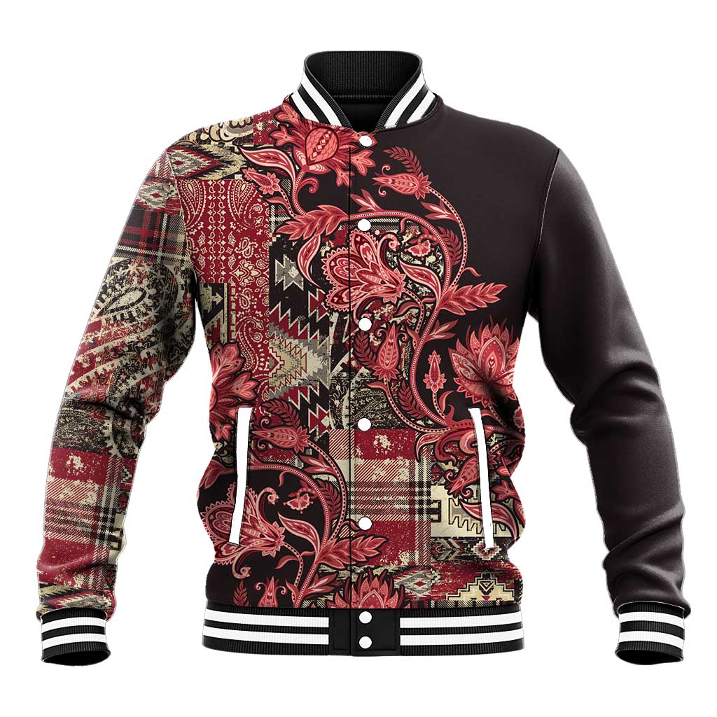 Africa Floral mix Maasai Shuka Baseball Jacket Red Moitf LT9 - Wonder Print Shop