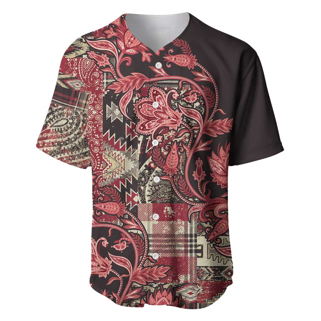 Africa Floral mix Maasai Shuka Baseball Jersey Red Moitf LT9 - Wonder Print Shop