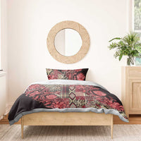 Red floral paisley shuka duvet cover with two matching pillowcases