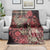 Africa Floral mix Maasai Shuka Blanket Red Moitf