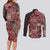 Africa Floral mix Maasai Shuka Couples Matching Long Sleeve Bodycon Dress and Long Sleeve Button Shirt Red Moitf LT9 - Wonder Print Shop