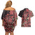 Africa Floral mix Maasai Shuka Couples Matching Off Shoulder Short Dress and Hawaiian Shirt Red Moitf LT9 - Wonder Print Shop