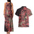 Africa Floral mix Maasai Shuka Couples Matching Tank Maxi Dress and Hawaiian Shirt Red Moitf LT9 - Wonder Print Shop