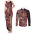 Africa Floral mix Maasai Shuka Couples Matching Tank Maxi Dress and Long Sleeve Button Shirt Red Moitf LT9 - Wonder Print Shop