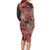 Africa Floral mix Maasai Shuka Family Matching Long Sleeve Bodycon Dress and Hawaiian Shirt Red Moitf LT9 - Wonder Print Shop