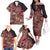 Africa Floral mix Maasai Shuka Family Matching Off The Shoulder Long Sleeve Dress and Hawaiian Shirt Red Moitf - Wonder Print Shop