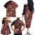 Africa Floral mix Maasai Shuka Family Matching Off The Shoulder Long Sleeve Dress and Hawaiian Shirt Red Moitf - Wonder Print Shop