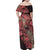 Africa Floral mix Maasai Shuka Family Matching Off Shoulder Maxi Dress and Hawaiian Shirt Red Moitf LT9 - Wonder Print Shop