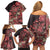 Africa Floral mix Maasai Shuka Family Matching Off Shoulder Short Dress and Hawaiian Shirt Red Moitf LT9 - Wonder Print Shop