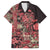 Africa Floral mix Maasai Shuka Family Matching Off Shoulder Short Dress and Hawaiian Shirt Red Moitf LT9 - Wonder Print Shop