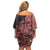 Africa Floral mix Maasai Shuka Family Matching Off Shoulder Short Dress and Hawaiian Shirt Red Moitf LT9 - Wonder Print Shop