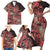 Africa Floral mix Maasai Shuka Family Matching Short Sleeve Bodycon Dress and Hawaiian Shirt Red Moitf - Wonder Print Shop