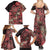 Africa Floral mix Maasai Shuka Family Matching Summer Maxi Dress and Hawaiian Shirt Red Moitf - Wonder Print Shop