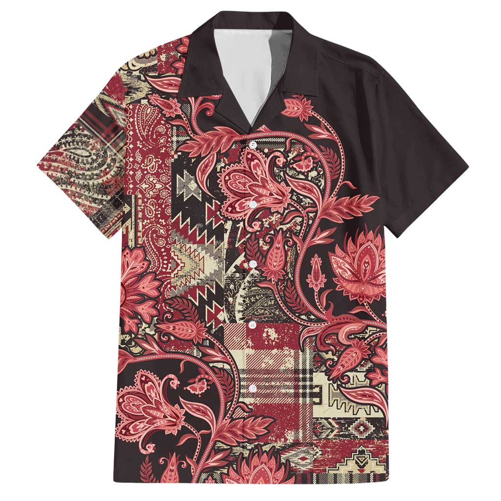 Africa Floral mix Maasai Shuka Hawaiian Shirt Red Moitf - Wonder Print Shop