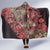 Africa Floral mix Maasai Shuka Hooded Blanket Red Moitf