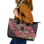 Africa Floral mix Maasai Shuka Leather Tote Bag Red Moitf - Wonder Print Shop