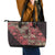 Africa Floral mix Maasai Shuka Leather Tote Bag Red Moitf - Wonder Print Shop