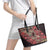 Africa Floral mix Maasai Shuka Leather Tote Bag Red Moitf - Wonder Print Shop