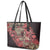 Africa Floral mix Maasai Shuka Leather Tote Bag Red Moitf - Wonder Print Shop