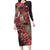 Africa Floral mix Maasai Shuka Long Sleeve Bodycon Dress Red Moitf - Wonder Print Shop