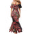 Africa Floral mix Maasai Shuka Mermaid Dress Red Moitf - Wonder Print Shop