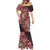 Africa Floral mix Maasai Shuka Mermaid Dress Red Moitf - Wonder Print Shop