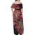 Africa Floral mix Maasai Shuka Off Shoulder Maxi Dress Red Moitf - Wonder Print Shop