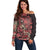 Africa Floral mix Maasai Shuka Off Shoulder Sweater Red Moitf - Wonder Print Shop