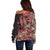 Africa Floral mix Maasai Shuka Off Shoulder Sweater Red Moitf - Wonder Print Shop