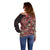 Africa Floral mix Maasai Shuka Off Shoulder Sweater Red Moitf - Wonder Print Shop