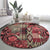 Africa Floral mix Maasai Shuka Round Carpet Red Moitf