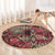 Africa Floral mix Maasai Shuka Round Carpet Red Moitf