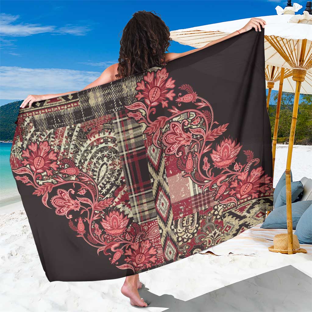 Africa Floral mix Maasai Shuka Sarong Red Moitf - Wonder Print Shop