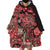 Africa Floral mix Maasai Shuka Wearable Blanket Hoodie Red Moitf - Wonder Print Shop