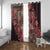 Africa Floral mix Maasai Shuka Window Curtain Red Moitf - Wonder Print Shop