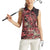 Africa Floral mix Maasai Shuka Women Sleeveless Polo Shirt Red Moitf - Wonder Print Shop