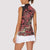 Africa Floral mix Maasai Shuka Women Sleeveless Polo Shirt Red Moitf - Wonder Print Shop