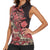 Africa Floral mix Maasai Shuka Women Sleeveless Polo Shirt Red Moitf - Wonder Print Shop