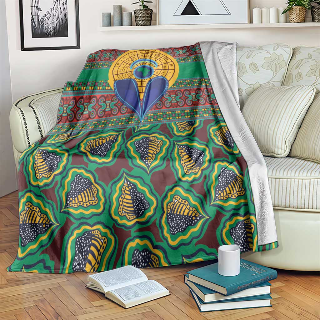 African Pattern Traditional Kanga Style Blanket